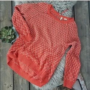Anthro MOTH EUC mermaid knit coral sweater M CLEARANCE
